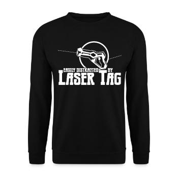 Lasergame Laser Tag Lasertag - Unisex Sweatshirt - black - Front - Alina (178cm) & Michal (187cm)