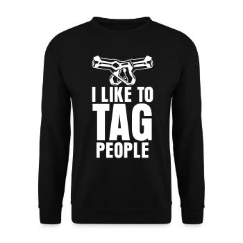 Laser Tag, Lasertag, Lasergame - Unisex Sweatshirt - black - Front - Alina (178cm) & Michal (187cm)