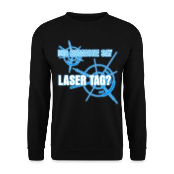 Lasertag Lasergame Laser Tag Laserdrom - Unisex Sweatshirt - black - Front - Alina (178cm) & Michal (187cm)
