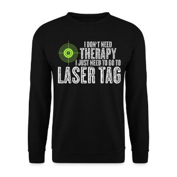 Laser Tag Lasergame Lasertag Laserdrom - Unisex Sweatshirt - black - Front - Alina (178cm) & Michal (187cm)