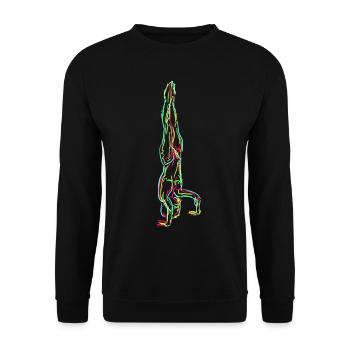 Handstand Graphic Gymnastics Gymnast - Unisex Sweatshirt - black - Front - Alina (178cm) & Michal (187cm)