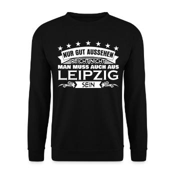 Leipzig Sachsen Leipziger - Unisex Pullover - Schwarz - Vorne - Alina (178cm) & Michal (187cm)