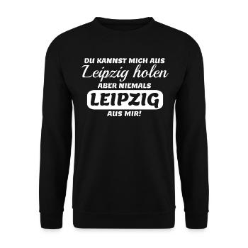Leipzig Spruch Stadt Leipziger - Unisex Pullover - Schwarz - Vorne - Alina (178cm) & Michal (187cm)