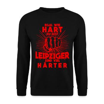 Leipzig Sachsen Ostdeutschland Leipziger - Unisex Pullover - Schwarz - Vorne - Alina (178cm) & Michal (187cm)
