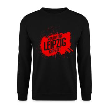 Leipzig Spruch Leipziger Sachsen - Unisex Pullover - Schwarz - Vorne - Alina (178cm) & Michal (187cm)