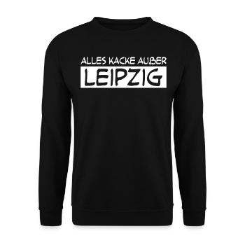 Leipzig Ostdeutschland Sachsen Leipziger - Unisex Pullover - Schwarz - Vorne - Alina (178cm) & Michal (187cm)