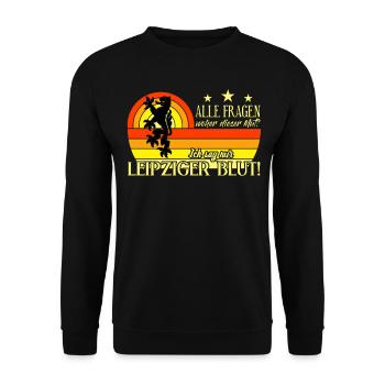 Leipzig Sachsen Leipziger Ostdeutschland - Unisex Pullover - Schwarz - Vorne - Alina (178cm) & Michal (187cm)