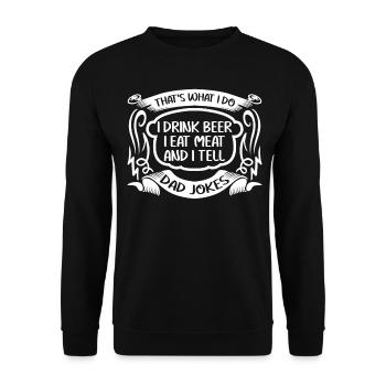 Prankster Father Joke Jokes Funny Father - Unisex Sweatshirt - black - Front - Alina (178cm) & Michal (187cm)