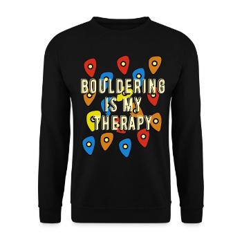 Bouldering Bouldering Therapy Climbing - Unisex Sweatshirt - black - Front - Alina (178cm) & Michal (187cm)