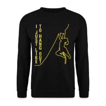 Climbing, Mountain, Hiking, Climber - Unisex Sweatshirt - black - Front - Alina (178cm) & Michal (187cm)