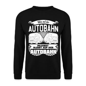 LKW-Fahrer LKW Trucker Autobahn - Unisex Pullover - Schwarz - Vorne - Alina (178cm) & Michal (187cm)