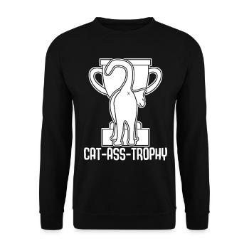 Cat from behind - Unisex Sweatshirt - black - Front - Alina (178cm) & Michal (187cm)