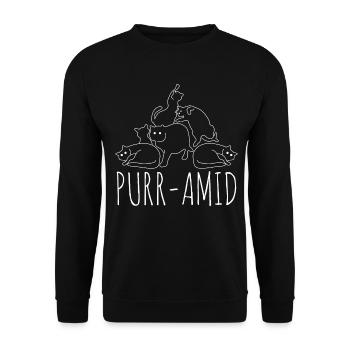 Chats empilés - Sweat-shirt Unisexe - noir - Devant - Alina (178cm) & Michal (187cm)