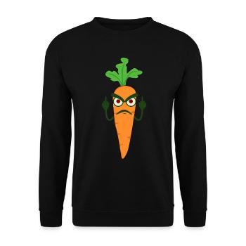 Grumpy Carrot - Unisex Pullover - Schwarz - Vorne - Alina (178cm) & Michal (187cm)