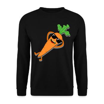Carrot with Sunglasses Carrots - Unisex Pullover - Schwarz - Vorne - Alina (178cm) & Michal (187cm)