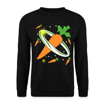 Carotte dans l’espace Carottes - Sweat-shirt Unisexe - noir - Devant - Alina (178cm) & Michal (187cm)