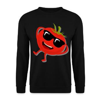 Tomato with Sunglasses Tomatoes - Unisex Sweatshirt - black - Front - Alina (178cm) & Michal (187cm)