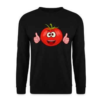 Tomatoes Happy Tomato - Unisex Sweatshirt - black - Front - Alina (178cm) & Michal (187cm)