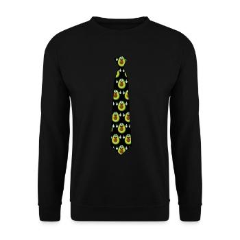Avocado Tie with Avocados - Unisex Sweatshirt - black - Front - Alina (178cm) & Michal (187cm)