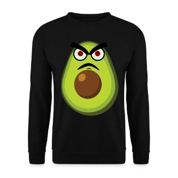 Avocados Grumpy Avocado - Unisex Sweatshirt - black - Front - Alina (178cm) & Michal (187cm)