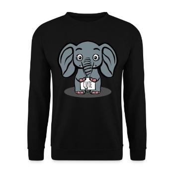 Elephant Cute Elephants - Unisex Sweatshirt - black - Front - Alina (178cm) & Michal (187cm)