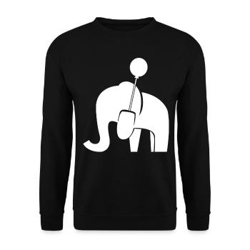 Elephant with Balloon Elephants - Unisex Pullover - Schwarz - Vorne - Alina (178cm) & Michal (187cm)