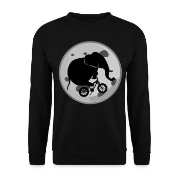 Elephant on a Bike Elephants - Unisex Pullover - Schwarz - Vorne - Alina (178cm) & Michal (187cm)