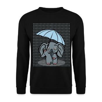 Elephant in rain Elephants - Unisex Pullover - Schwarz - Vorne - Alina (178cm) & Michal (187cm)