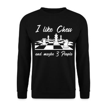 Échiquier - Sweat-shirt Unisexe - noir - Devant - Alina (178cm) & Michal (187cm)