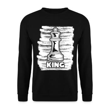 Chess Board King - Unisex Pullover - Schwarz - Vorne - Alina (178cm) & Michal (187cm)
