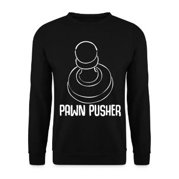 Chess Pawn Pushing Pawns - Unisex Sweatshirt - black - Front - Alina (178cm) & Michal (187cm)