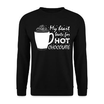 Drôle de chocolat chaud disant Cacao - Sweat-shirt Unisexe - noir - Devant - Alina (178cm) & Michal (187cm)