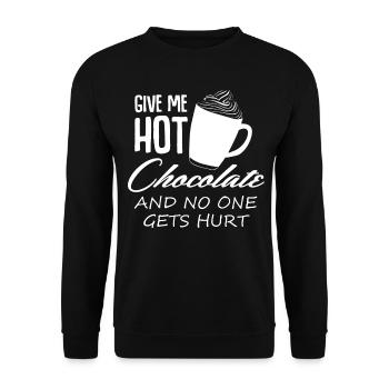 Hot Chocolate Joke with Cacao - Unisex Sweatshirt - black - Front - Alina (178cm) & Michal (187cm)