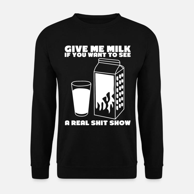 Lactose intolerant Milk - Unisex Pullover - Schwarz