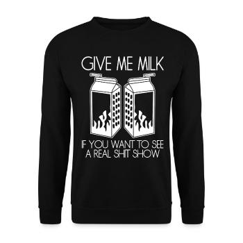 Lactose intolerance - Unisex Pullover - Schwarz - Vorne - Alina (178cm) & Michal (187cm)