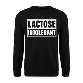 Lactose intolerance Joke - Unisex Pullover - Schwarz - Vorne - Alina (178cm) & Michal (187cm)