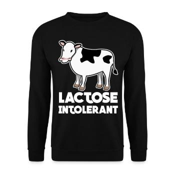 Lactose Intolerant Cow - Unisex Pullover - Schwarz - Vorne - Alina (178cm) & Michal (187cm)
