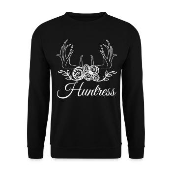 Chasseresse Chasseur - Sweat-shirt Unisexe - noir - Devant - Alina (178cm) & Michal (187cm)