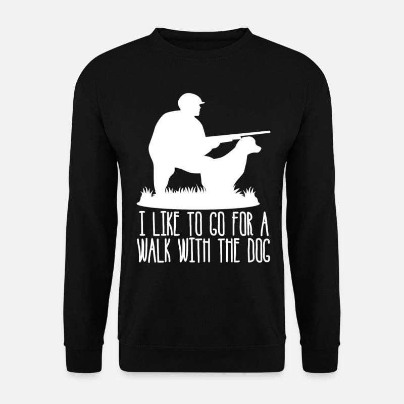 Hunter with Dog Hunting - Unisex Pullover - Schwarz