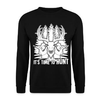 Hunters Hunting Hunter - Unisex Pullover - Schwarz - Vorne - Alina (178cm) & Michal (187cm)