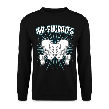 Hip Surgery Joke Hip Implant - Unisex Sweatshirt - black - Front - Alina (178cm) & Michal (187cm)