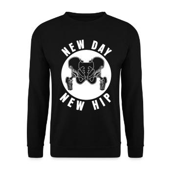 Double Hip Implant hip surgery - Unisex Sweatshirt - black - Front - Alina (178cm) & Michal (187cm)
