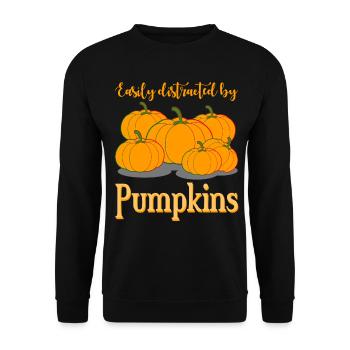 Pumpkins Halloween Pumpkin - Unisex Sweatshirt - black - Front - Alina (178cm) & Michal (187cm)