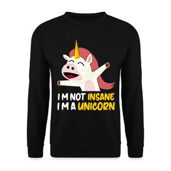 Insane Unicorn - Unisex Sweatshirt - black - Front - Alina (178cm) & Michal (187cm)