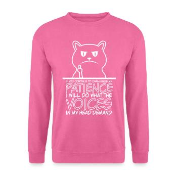 Impatient Cat Impatience Patience - Unisex Sweatshirt - pink - Front