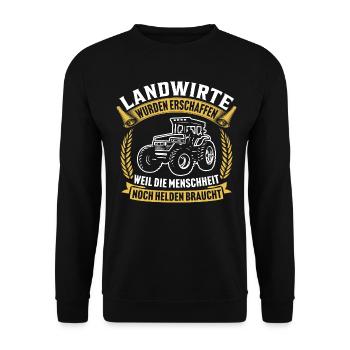 Landwirt t-shirt landwirte - Unisex Pullover - Schwarz - Vorne - Alina (178cm) & Michal (187cm)