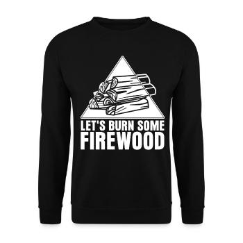 Firewood, Firewood, Stove, Fireplace - Unisex Sweatshirt - black - Front - Alina (178cm) & Michal (187cm)