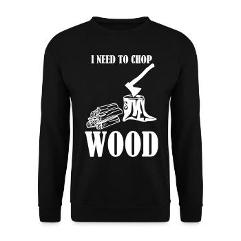 Fire Wood Oven Fireplace Firewood - Unisex Sweatshirt - black - Front - Alina (178cm) & Michal (187cm)