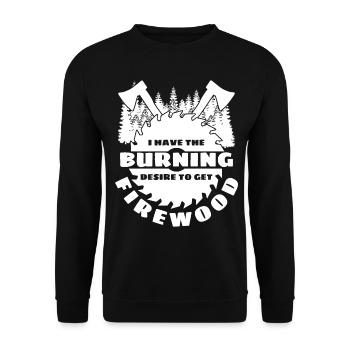 Four Cheminée Bois de chauffage Bois de chauffage - Sweat-shirt Unisexe - noir - Devant - Alina (178cm) & Michal (187cm)