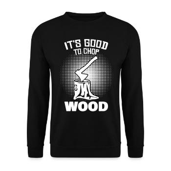 Firewood Fireplace Fire Wood Oven - Unisex Sweatshirt - black - Front - Alina (178cm) & Michal (187cm)